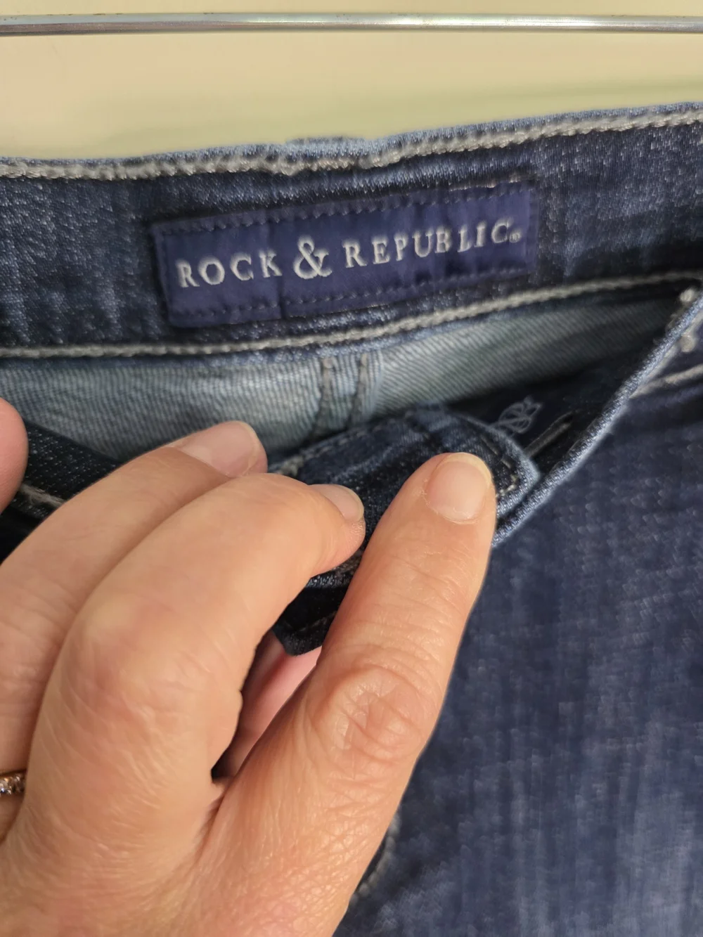 Rock & Republic Dark Indigo Kasandra Bootcut Jeans with Side Studs
